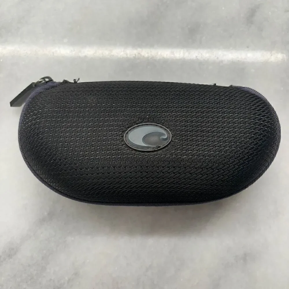 Costa Del Mar Textured Logo Zipper Soft Lined Eyeglass Sunglasses Case Black OS
